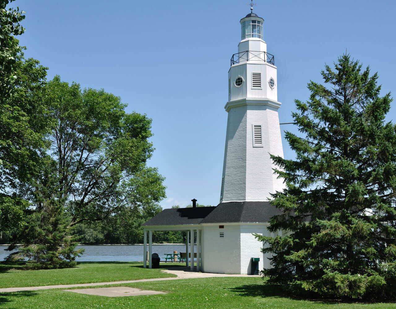 Neenah Lighthouse at Kimberly Point Park in Neenah, Wisconsin